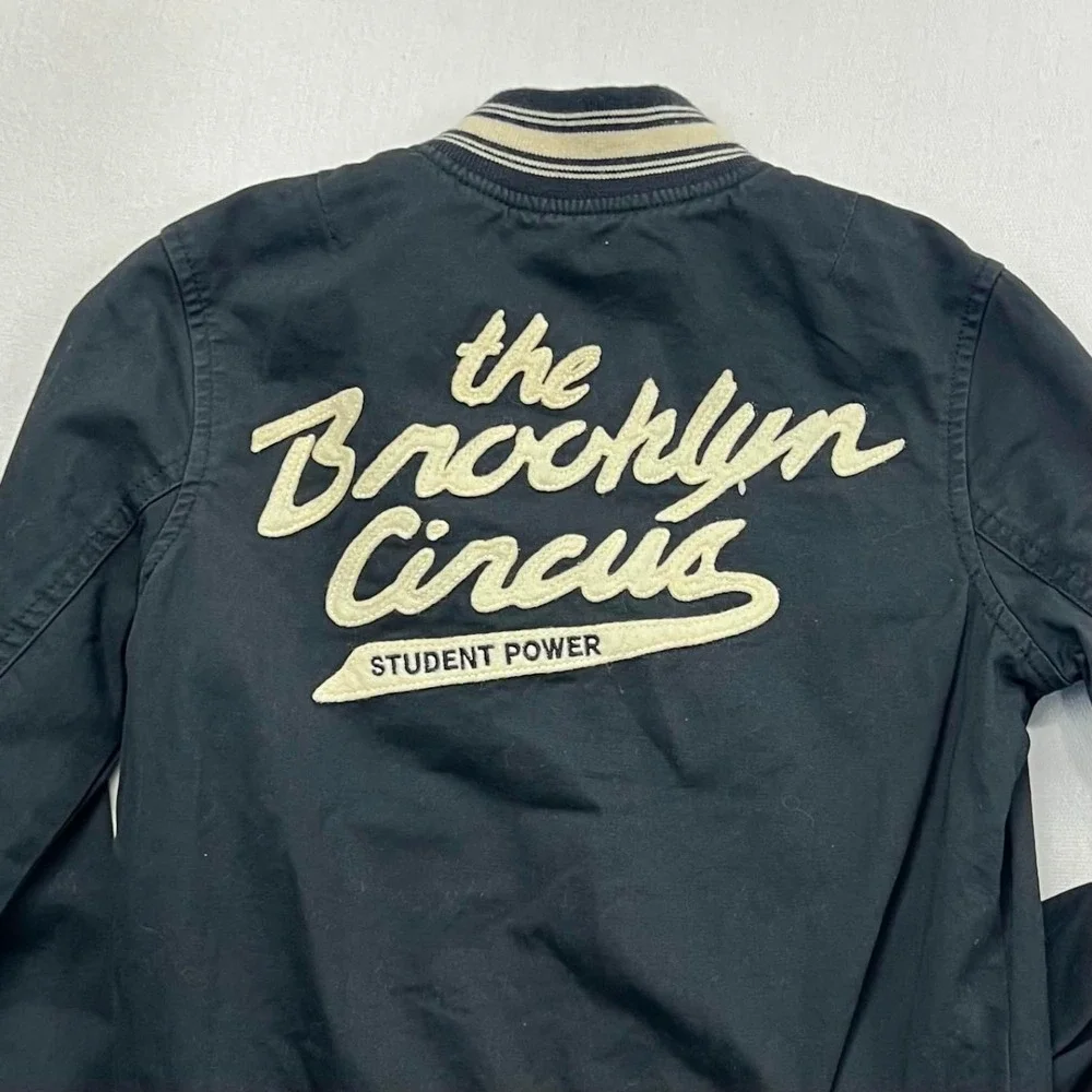 NWT Gap x BKC Kids Boys Black Brooklyn Circus Varsity Jacket Bomber Size XS 4-5